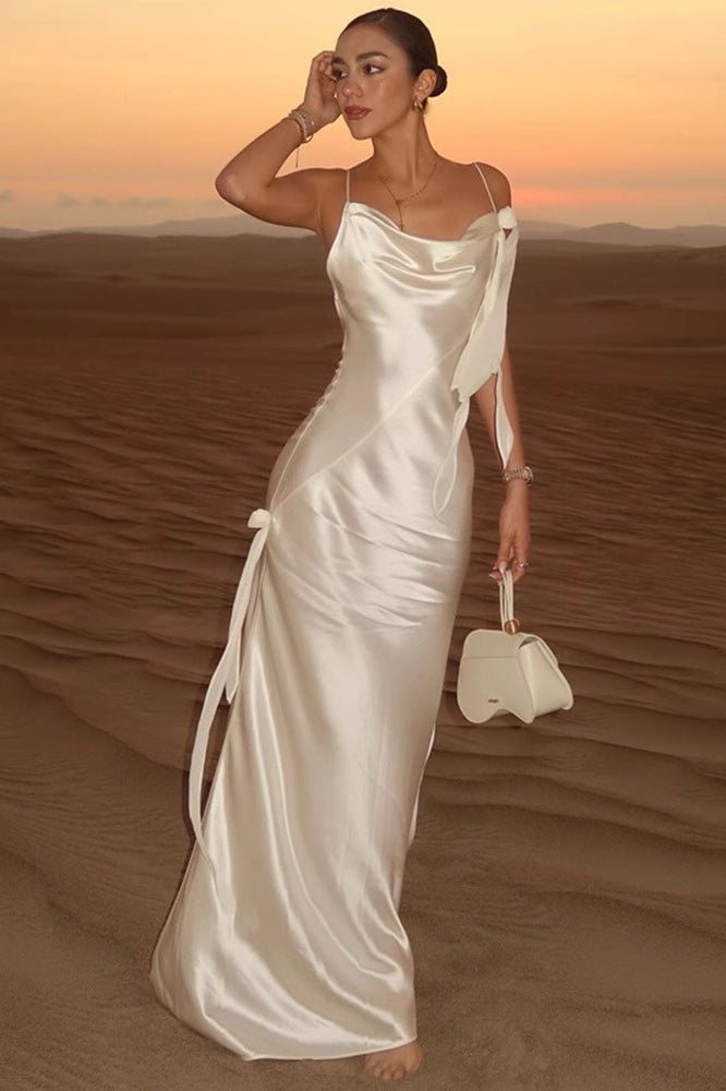 Cami Backless Maxi Silk Dress - View 3 | VelvetHem