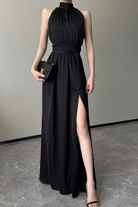 Elegant Sleeveless Evening Dress with Relaxed Fit and Boutique Fashion Look