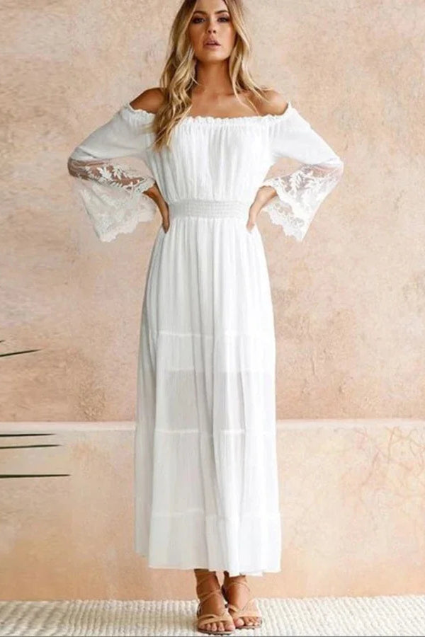 Flare Sleeve Off Urban Dress for Smart Casual Fashion Boutique Fashion Style