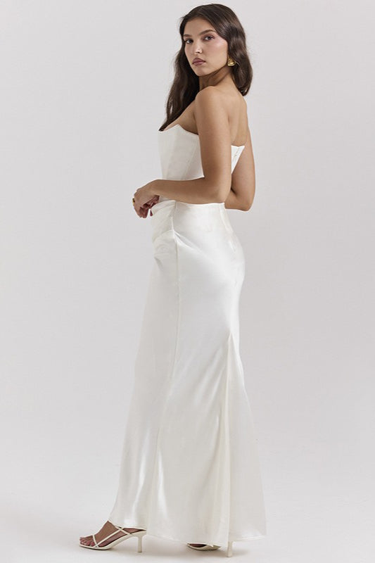 Backless Cinched Waist Maxi Dress