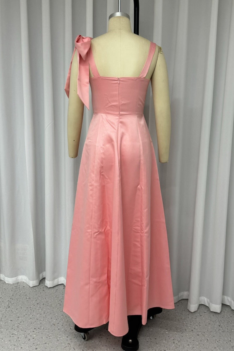 Sexy Solid Color Lace Up U Neck Evening Dresses - View 4 | VelvetHem