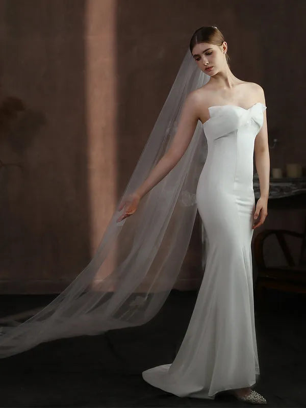 CC Cathedral Veils Women Hair Accessory Wedding Hairwear Bridal Dress Engagement Headdress Elegant 3M Long Veil With Combs V334