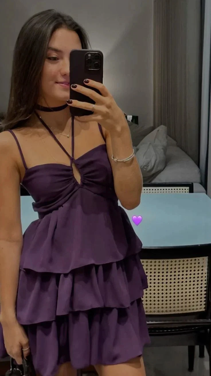 Cute Halter Grape Homecoming Dress Birthday Outfit Short Prom Dress Y7597 by simplepromdress
