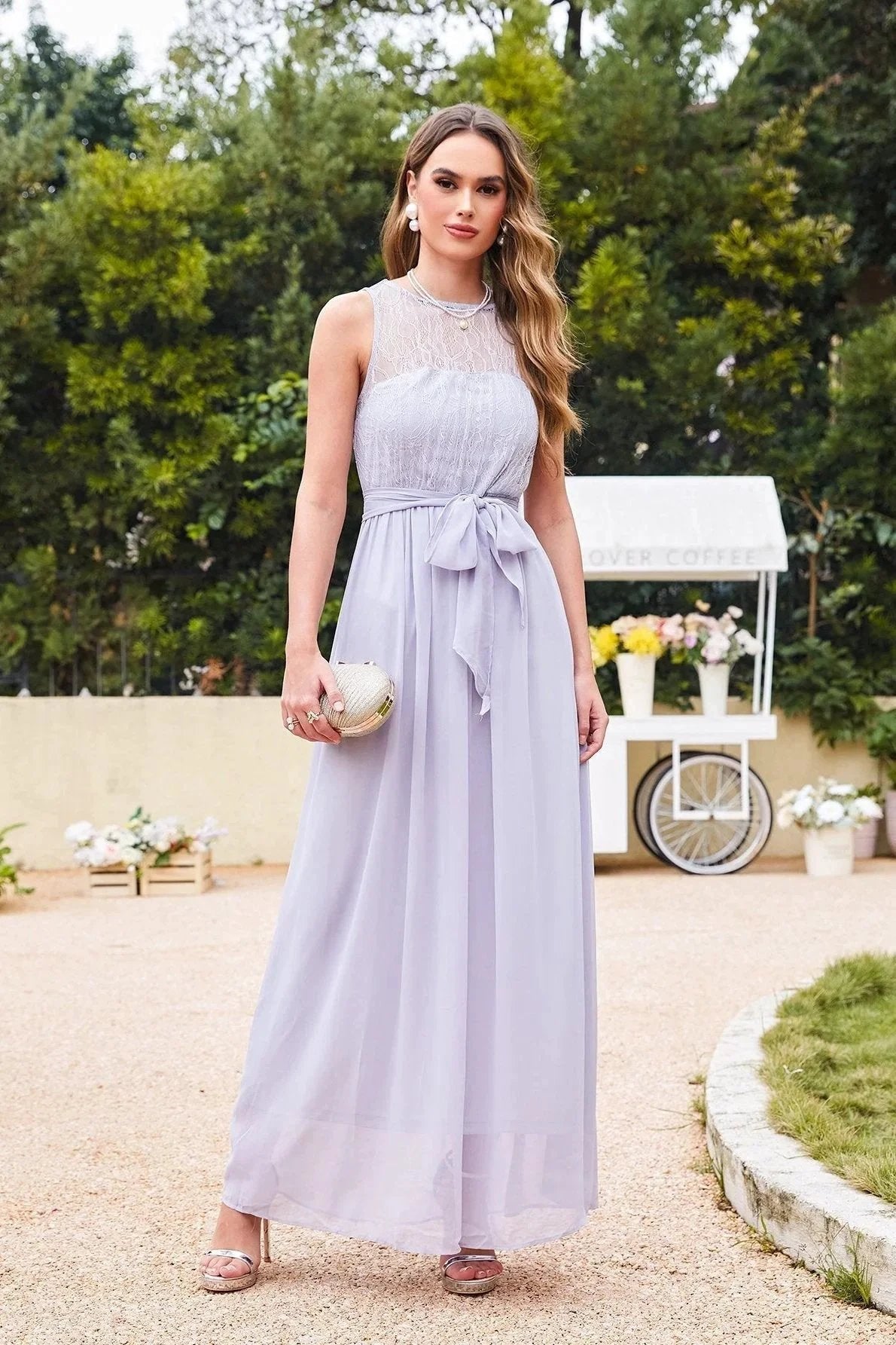 Elegant A-Line Scoop Sleeveless Chiffon Bridesmaid Dresses (ZD12857)