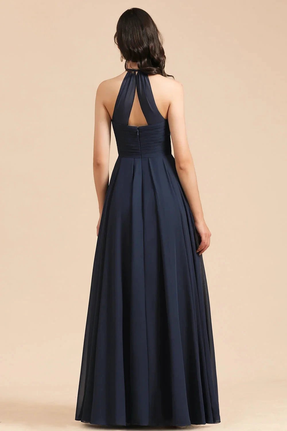 Elegant A-line Sleeveless V-Neck Ruffle Chiffon Lace Bridesmaid Dresses (ZD12873)
