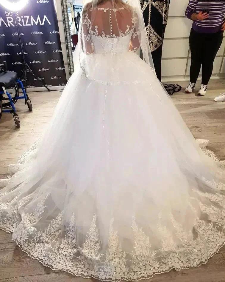 Elegant Long A-line Sweetheart Tulle Wedding Dress (ZD15167)