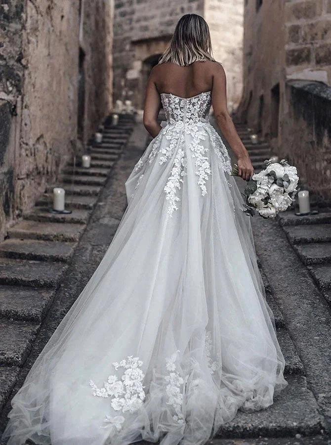 Elegant Princess A-Line Wedding Dresses with Lace (ZD16566)