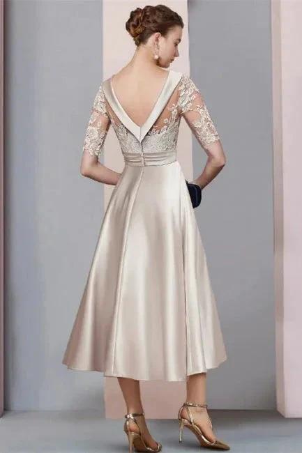 Elegant Simple Short Lace Wedding dresses with 3/4 sleeves (ZD16520)