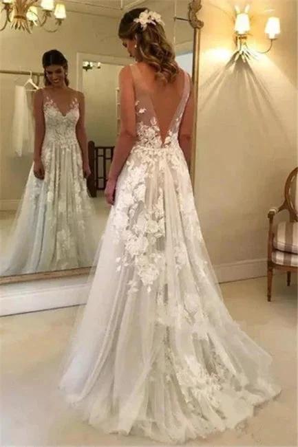 Elegant wedding dresses white lace wedding dresses (ZD13908)