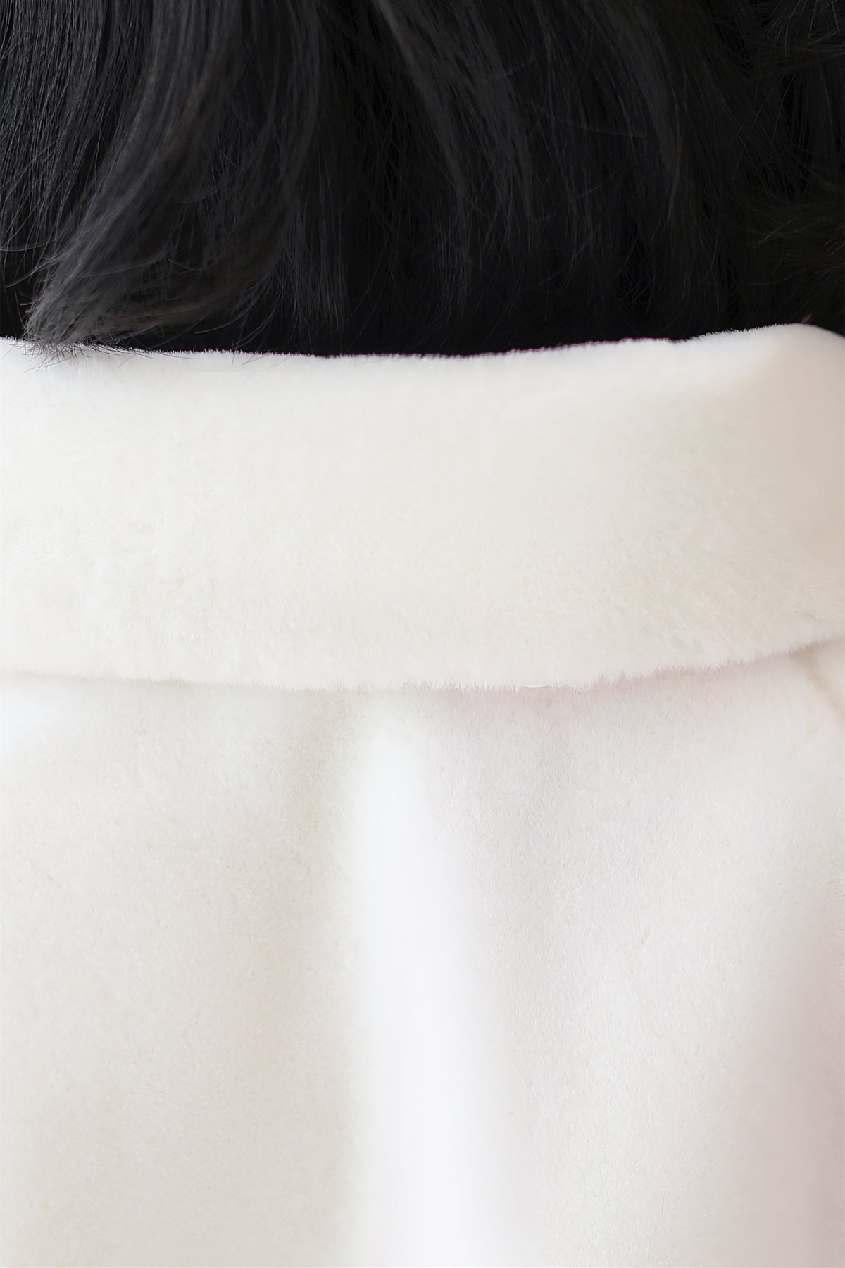 Elegant White Korean-Style Mink Cashmere Outerwear Winter Wedding Warmth Coat