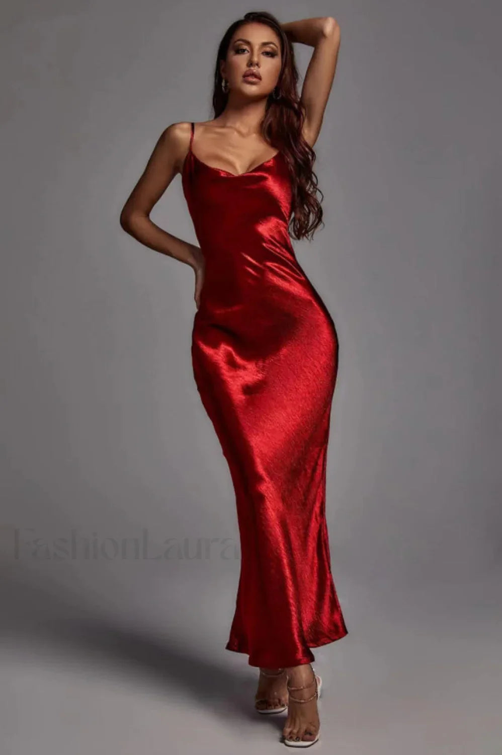 Emily Metallic Stylish Gold Maxi Dress