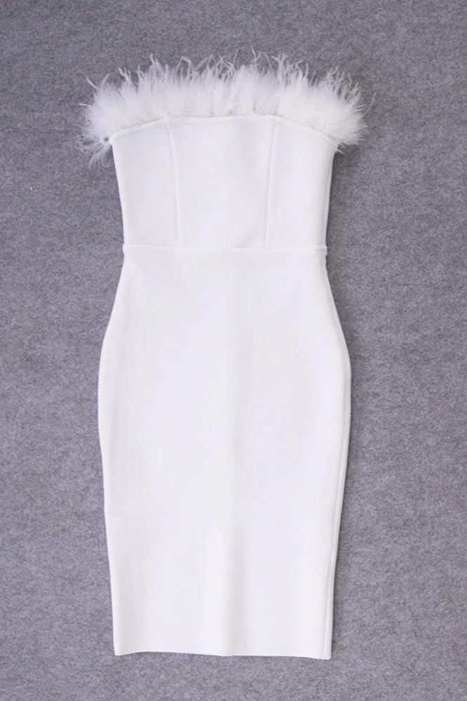 Erin Bandage Dress - White Pearl