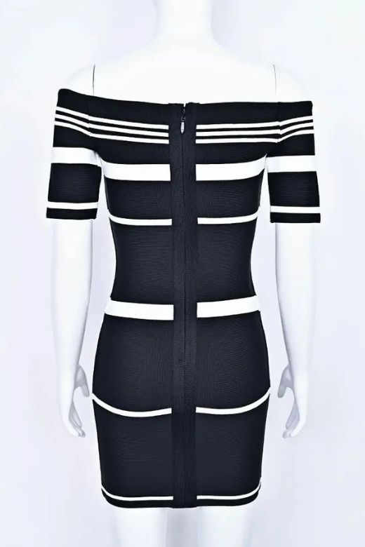 Evelyn Bandage Mini Dress - Classic Black