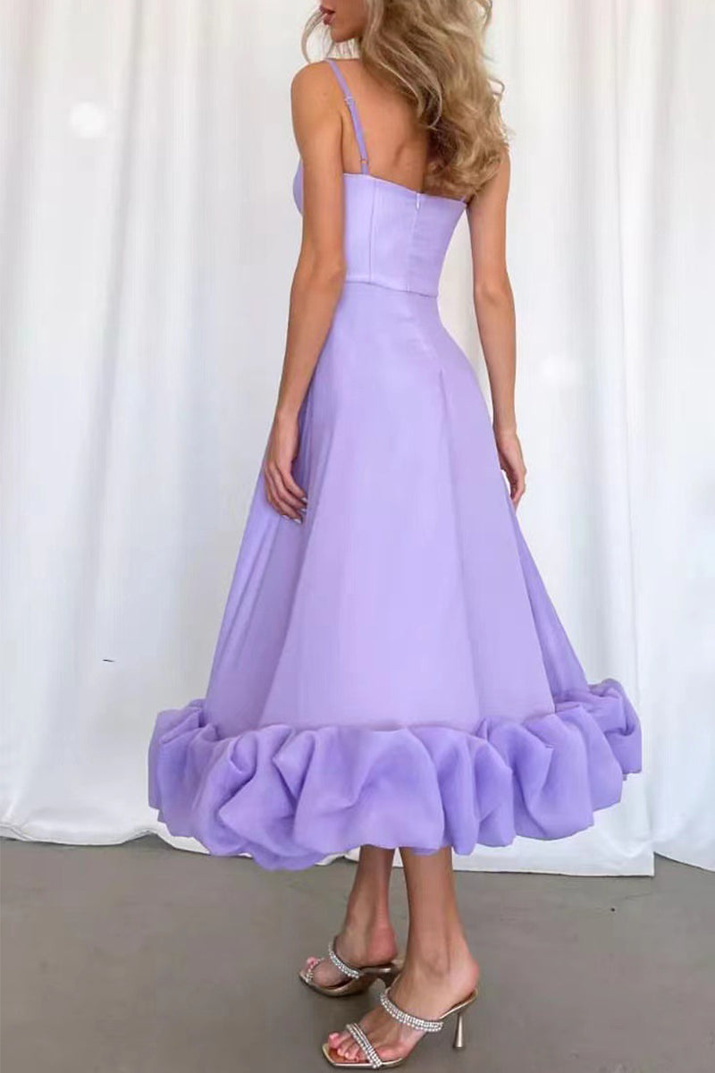 Simplicity Formal Solid Patchwork U Neck Evening Dress Dresses - View 3 | VelvetHem