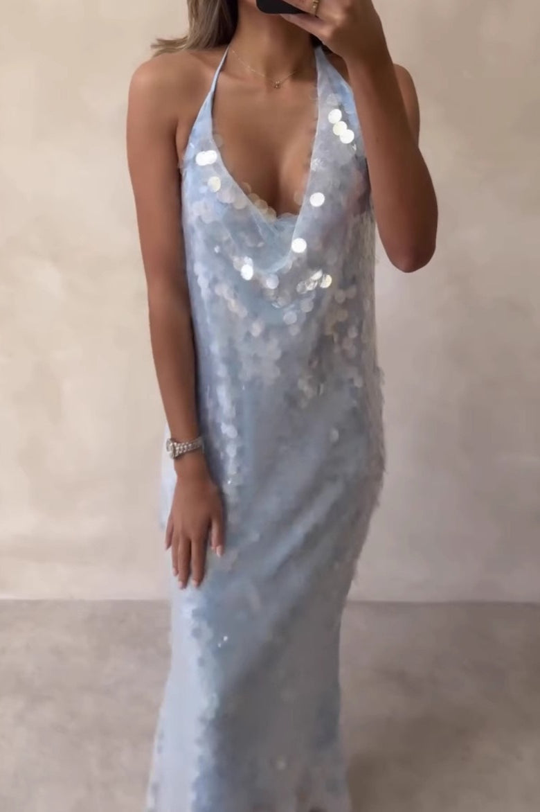 Backless Sequin Long Formal Sequin Dress - View 2 | VelvetHem