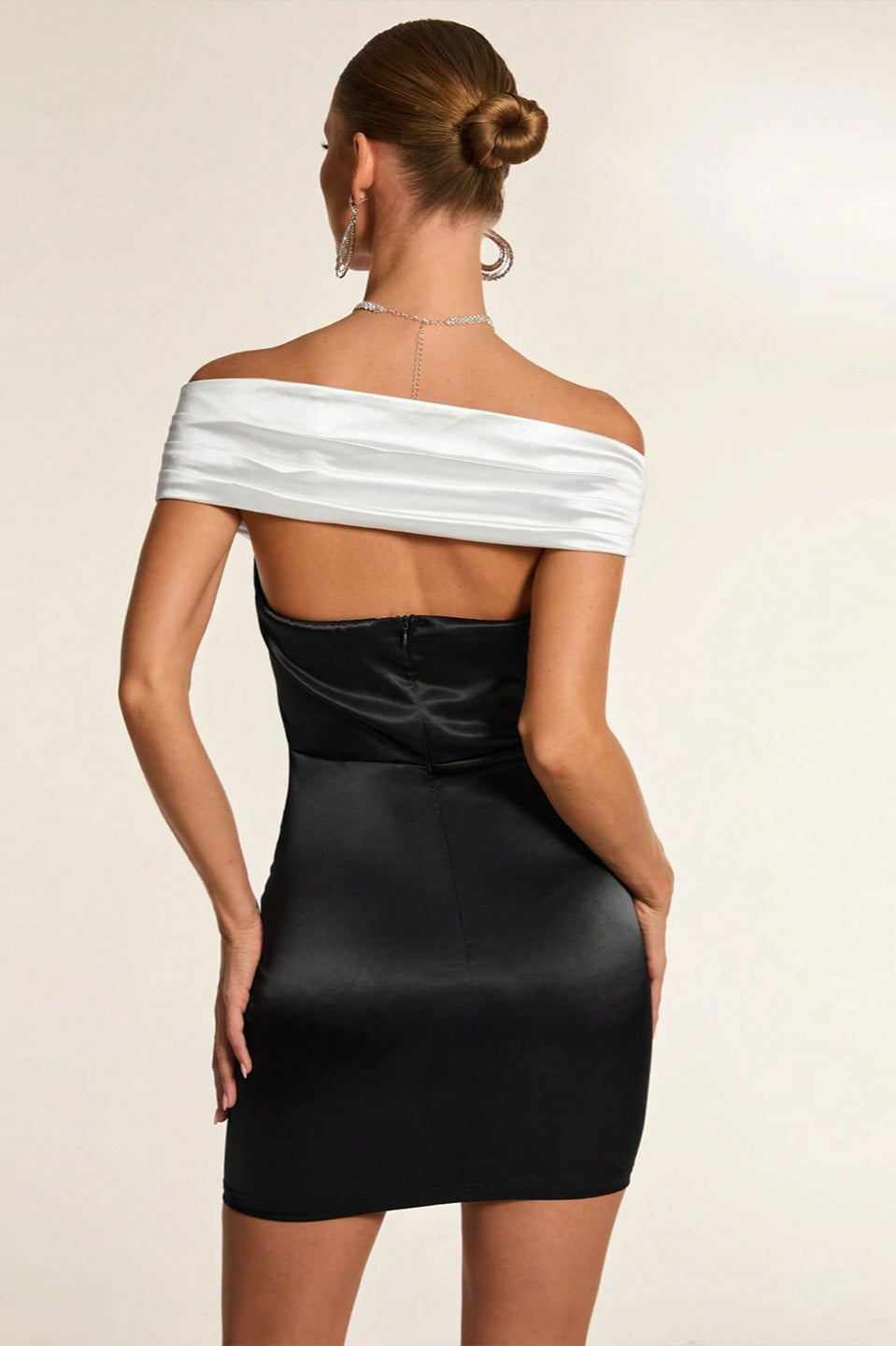 Black White Off Dress with Premium Everyday Styling Boutique Fashion Style