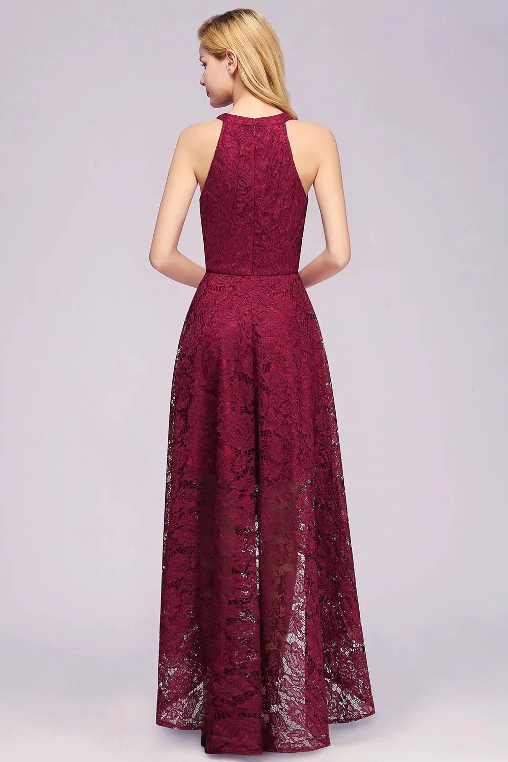 Fabulous A-Line Scoop Sleeveless Appliques Lace Bridesmaid Dresses (ZD12863)