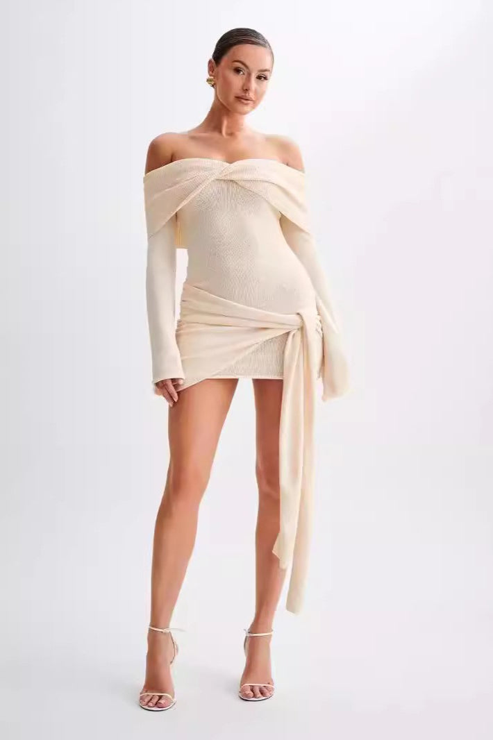 Sheer Spaghetti Strap Off-Shoulder Fitted Knit Maxi Sweater Dress - View 4 | VelvetHem