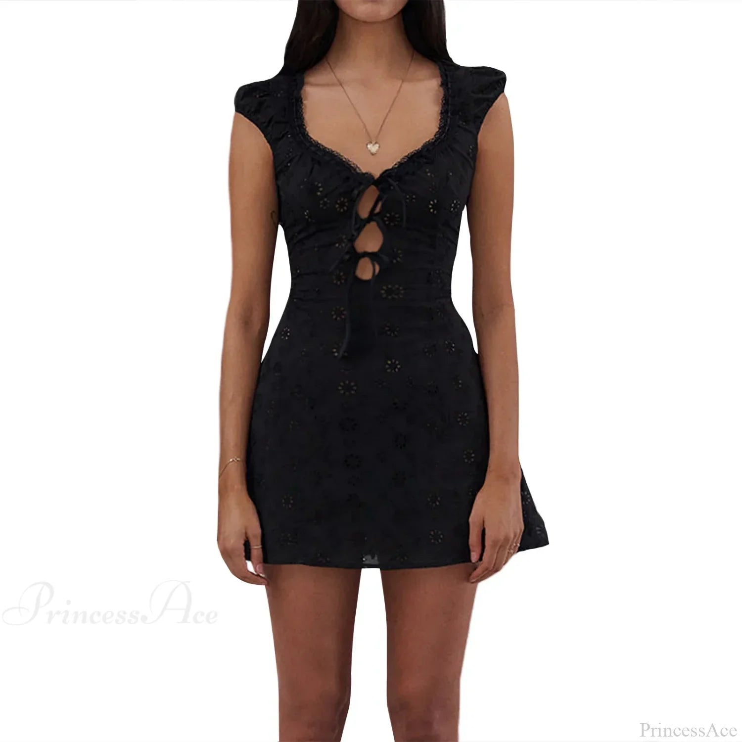 Fairy Spaghetti Strap Mini Dress Black9 / S minidress-250223