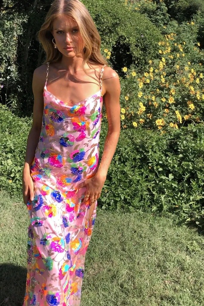 Helene Floral Slit Dress