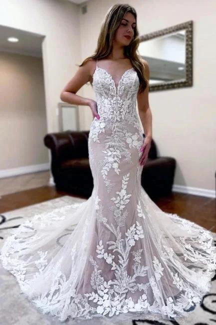 Fashion Jewel Sleeveless Mermaid Lace Backless Wedding Dresses (ZD14980)
