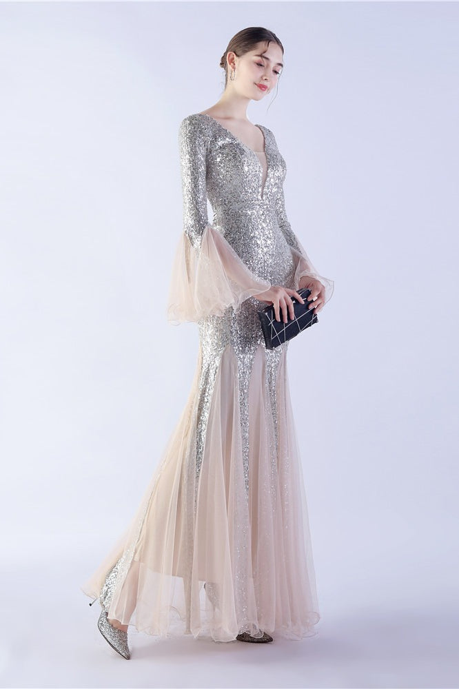 Sequin Ruffled Mesh Dress with Contemporary Everyday Styling