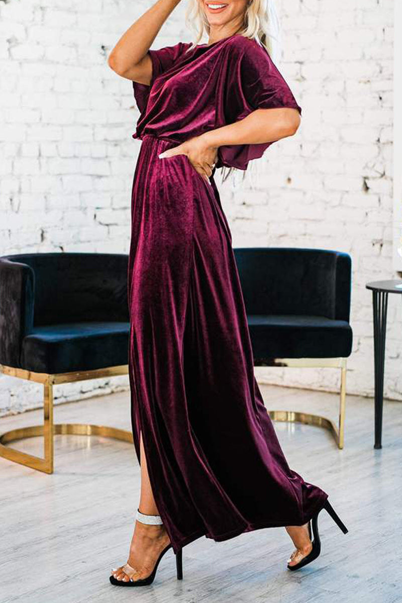 Sexy Elegant Solid Color O Neck Evening Dress Dresses(4 Colors) - View 6 | VelvetHem