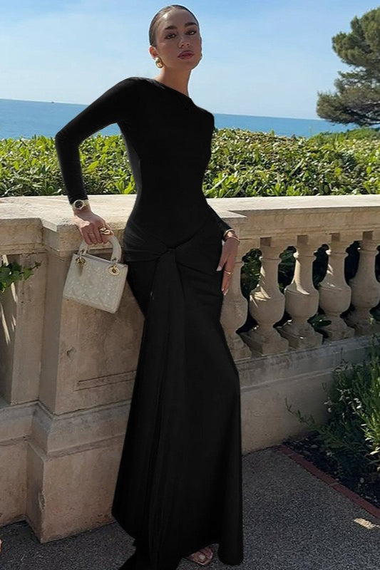 Tie-Waist Bodycon Maxi Work Dress - View 6 | VelvetHem