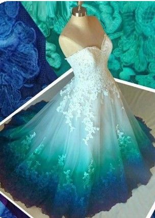Colorful Ombr� Wedding Dress Ball Gown - View 3 | FashionDia