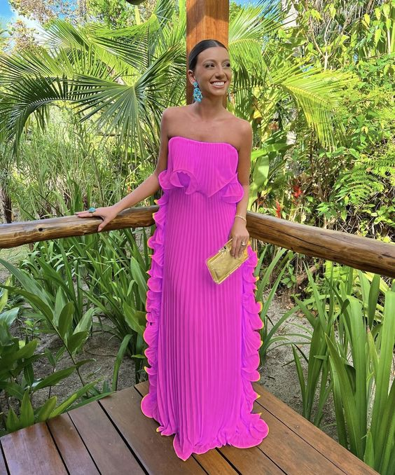 Yellow Pleated Prom Dresses Long Evening Gowns Formal Party Wear      fg3925