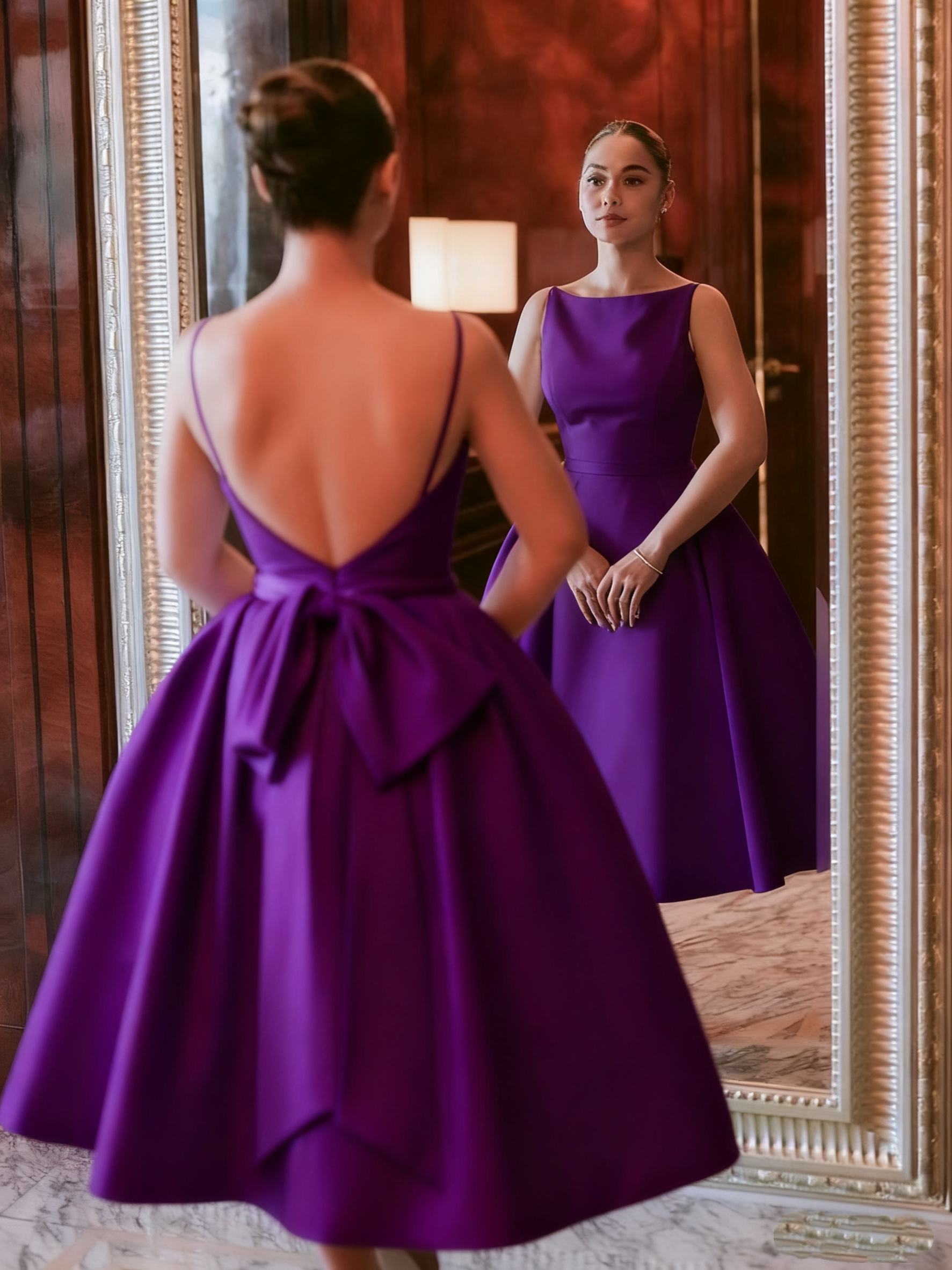 Simple White Backless Wedding Dress Evening Party Dress     fg7036