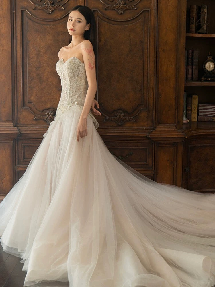 Sexy Mermaid Long Wedding Dress Evening Party Dresses - View 6 | FashionDia