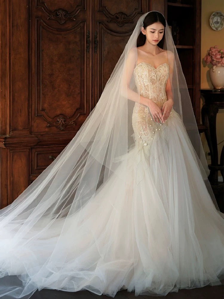 Sexy Mermaid Long Wedding Dress Evening Party Dresses - View 10 | FashionDia