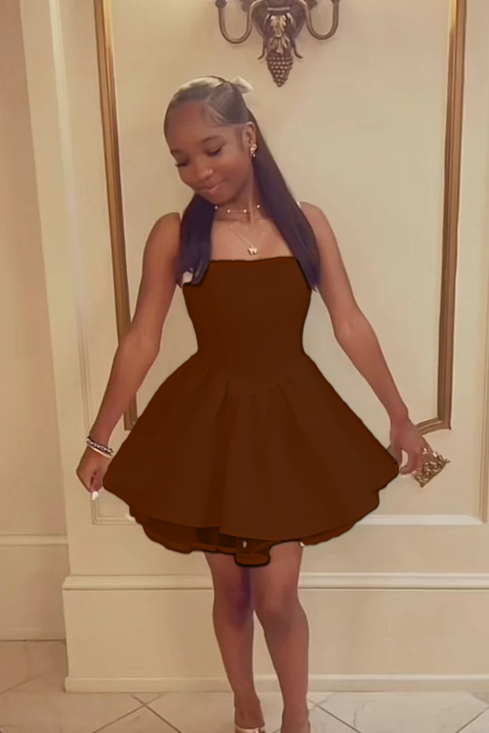 White A Line Homecoming Dress Short Party Dress    fg7728