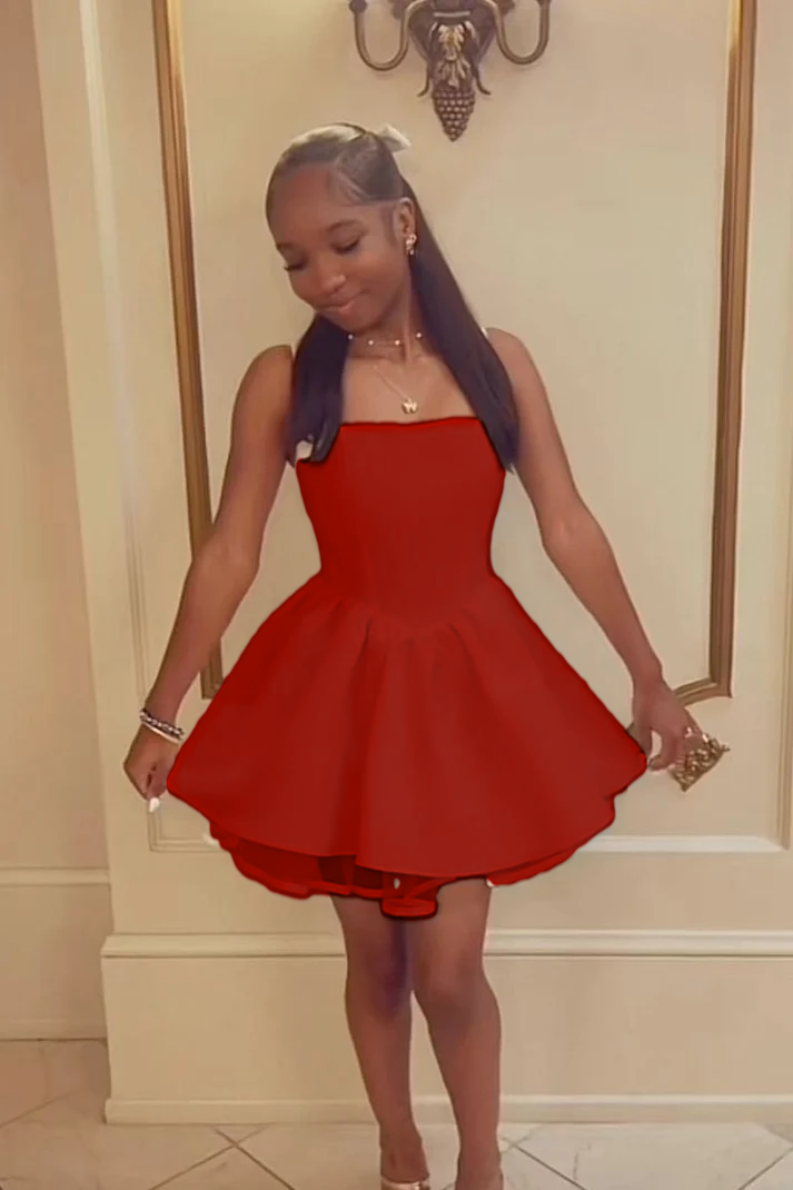 White A Line Homecoming Dress Short Party Dress    fg7728