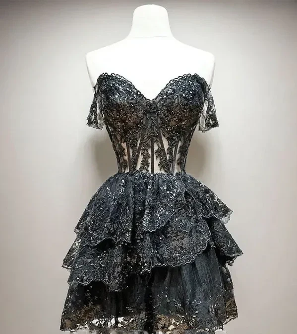 Gorgeous Off-Shoulder Strapless A-line Short Mini Homecoming Dress