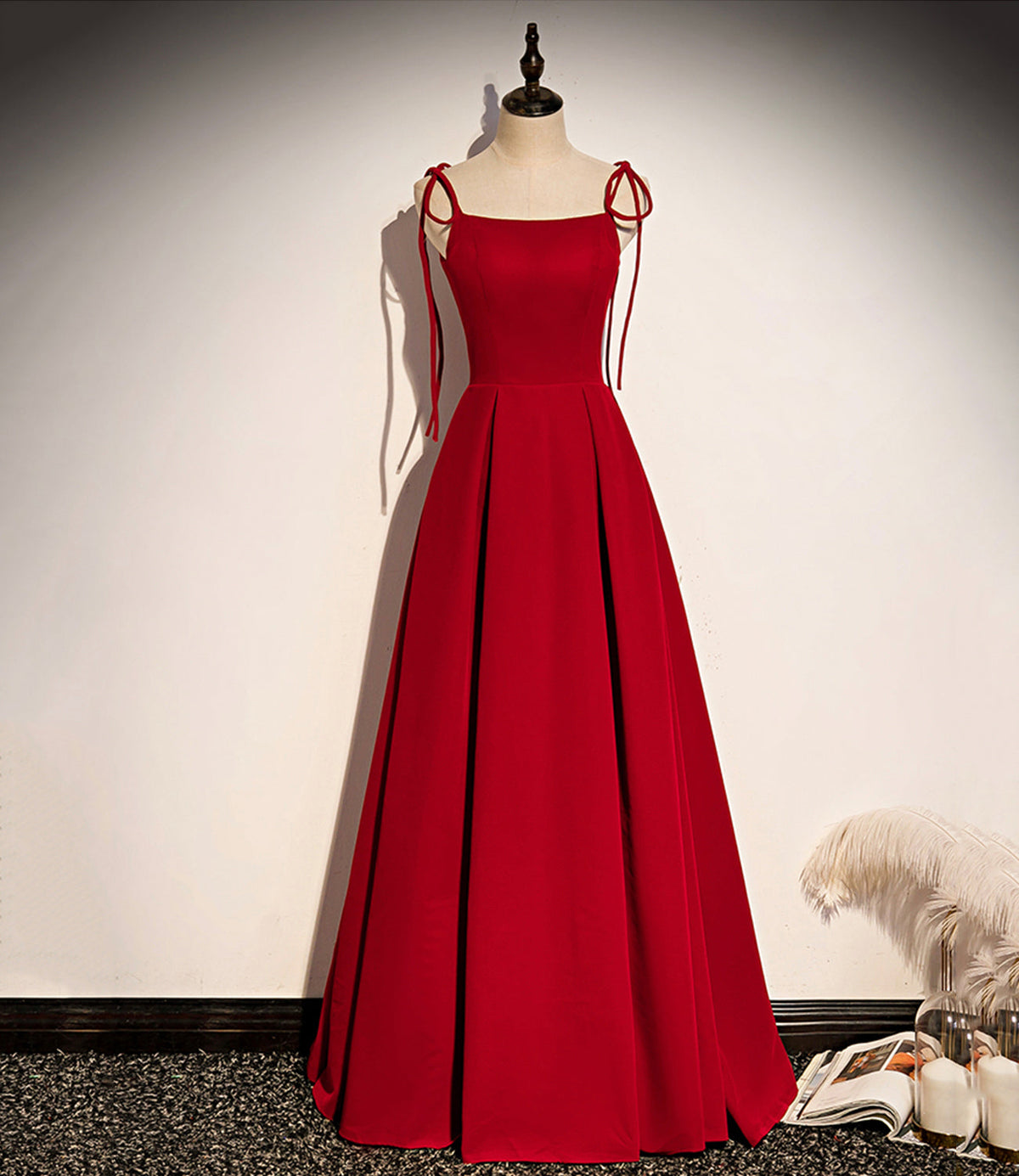 Simple velvet long A line prom dress evening dress s70 - VelvetHem