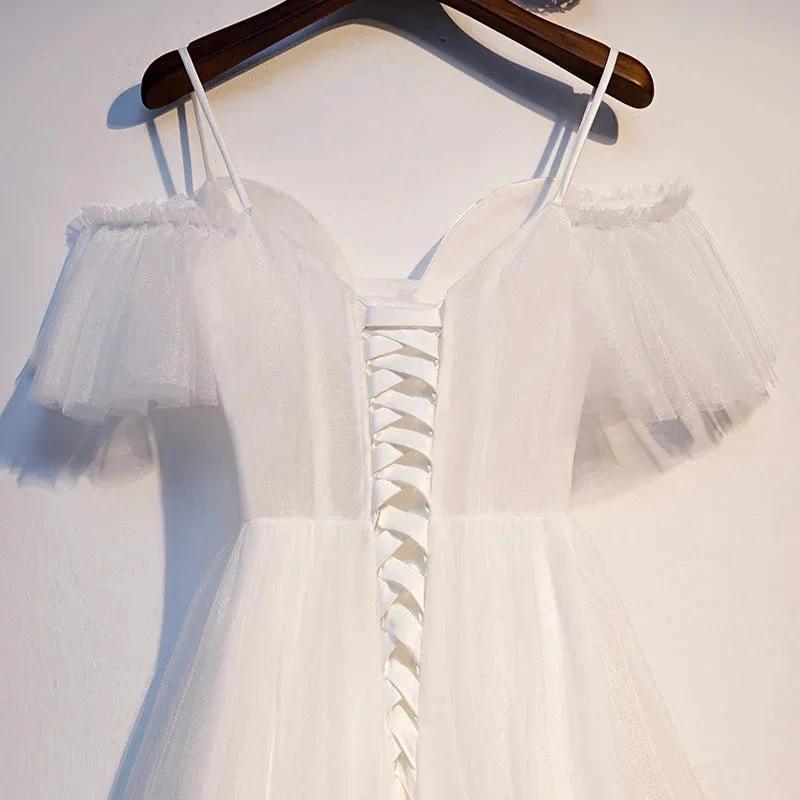 White tulle short homecoming dress s97 (ZD12611)