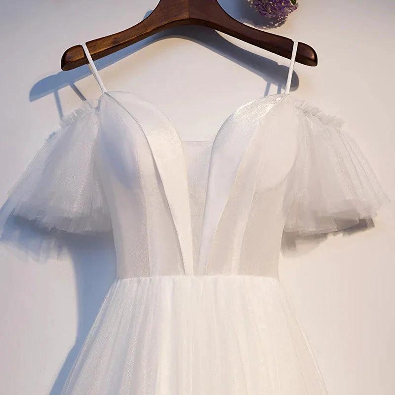 White tulle short homecoming dress s97 (ZD12611)