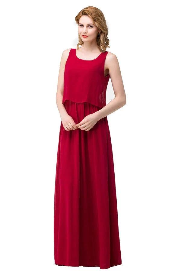 Floor-length A-line Square Chiffon Bridesmaid Dresses by misshow.com