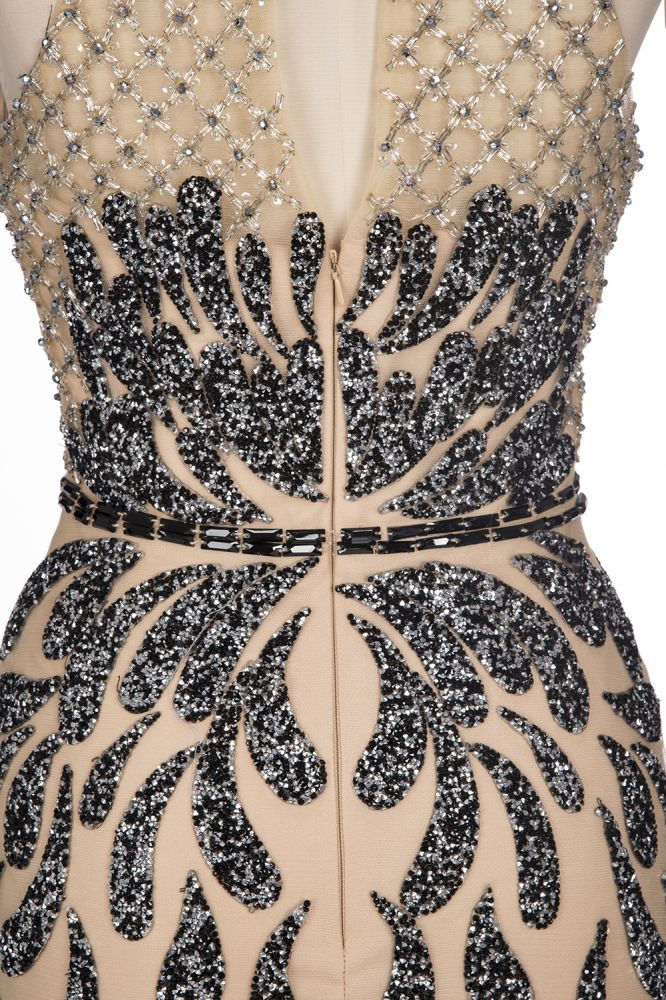 Floor Length Mermaid Halter Sequined Patterns Prom Dresses - View 9 | VelvetHem