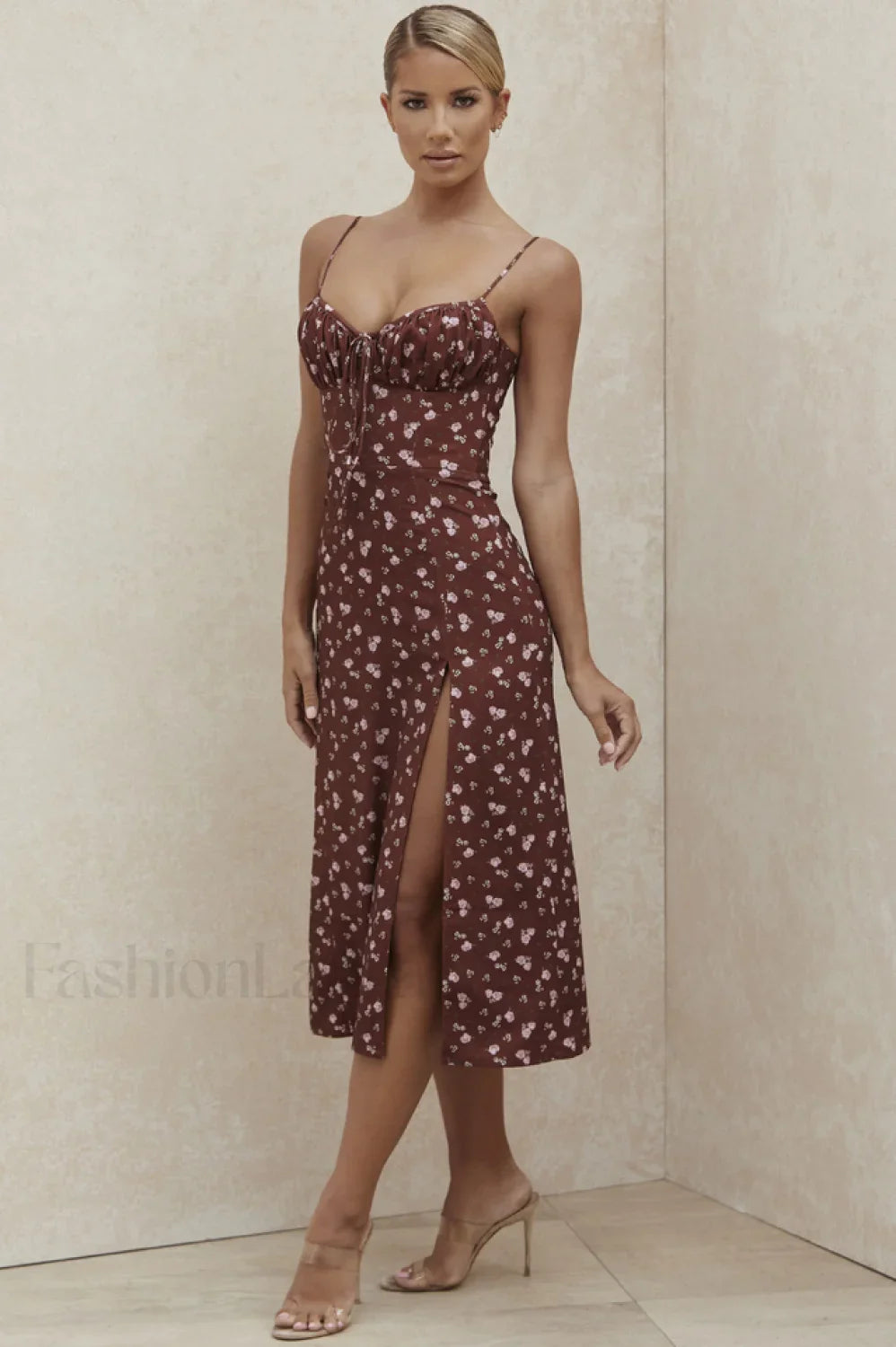 Floral Bustier Stylish Midi Dress