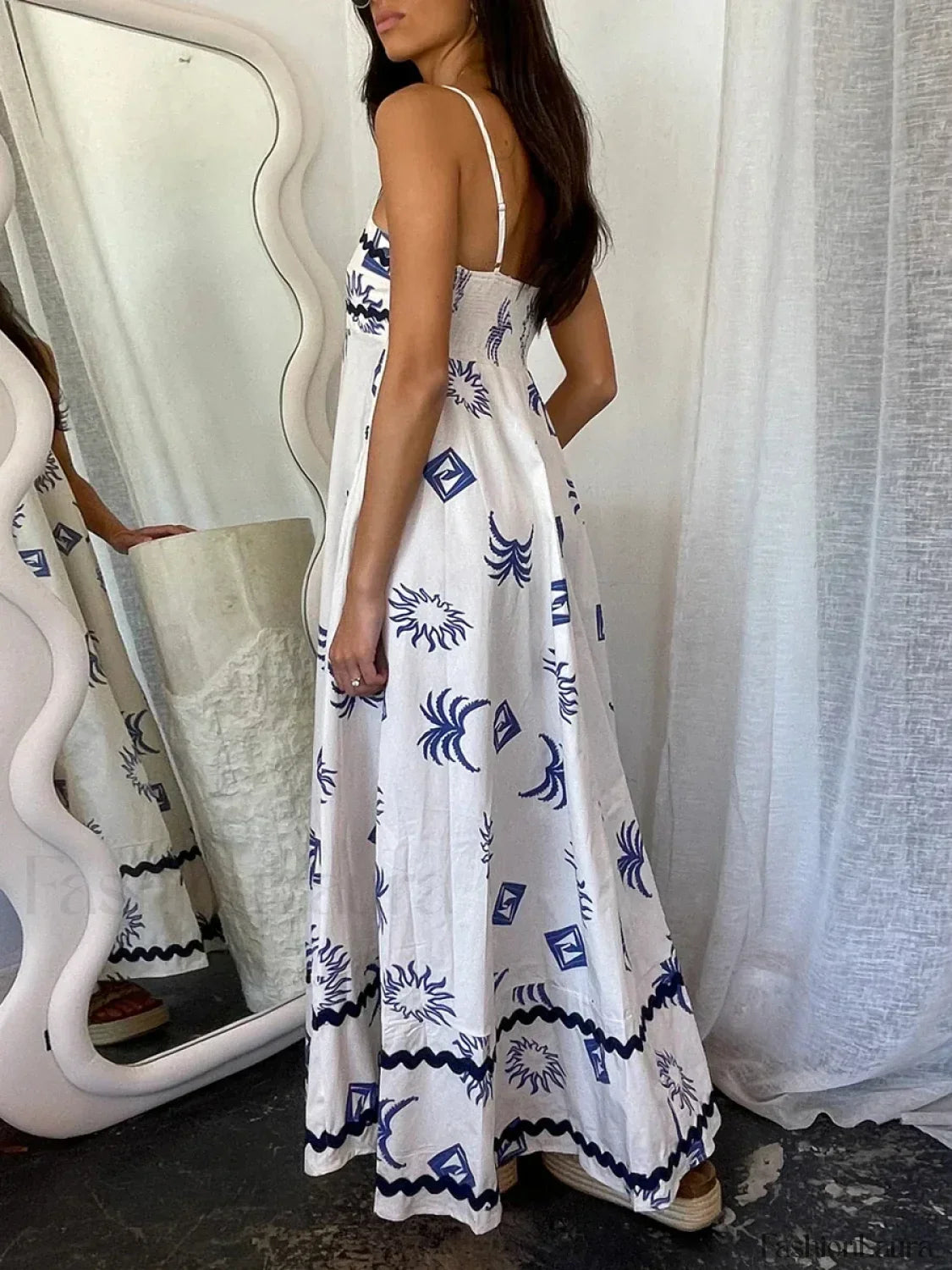 Floral Sun Print Maxi Dress