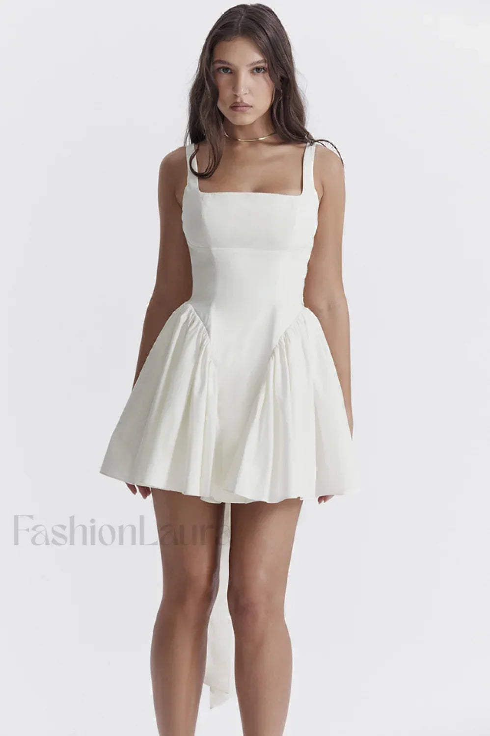 Florianne Ivory Stylish Bow Mini Dress