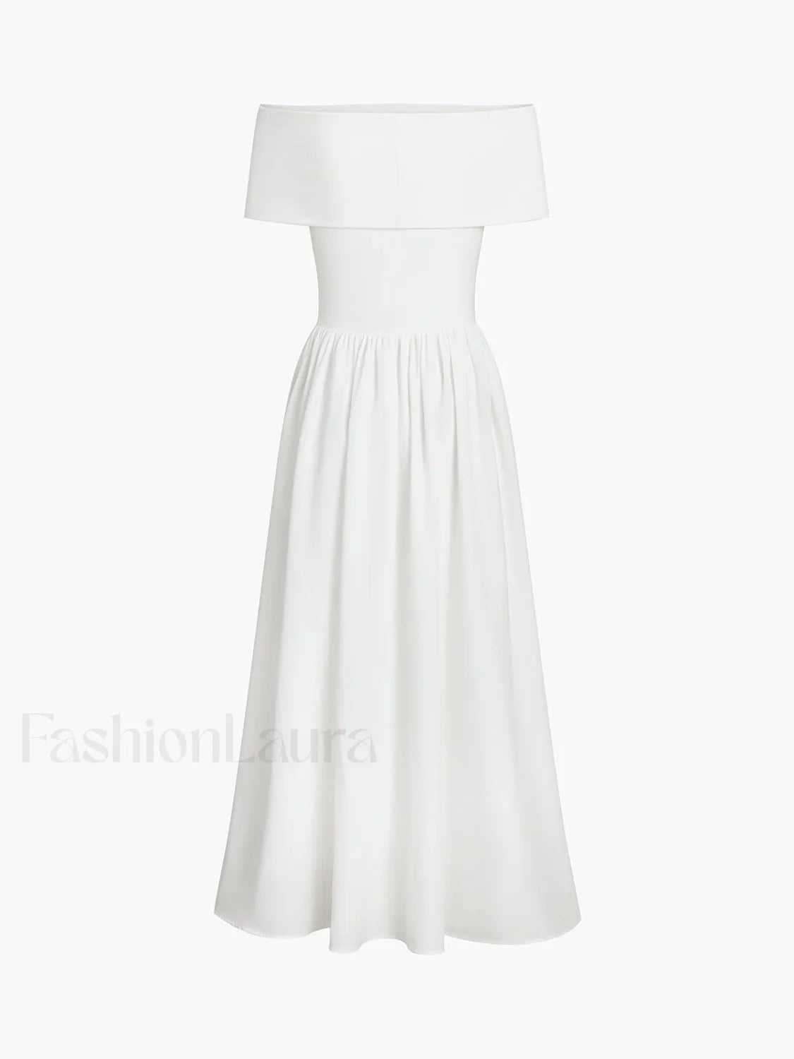 Frenchy Solid Graceful Off-Shoulder Long Dress