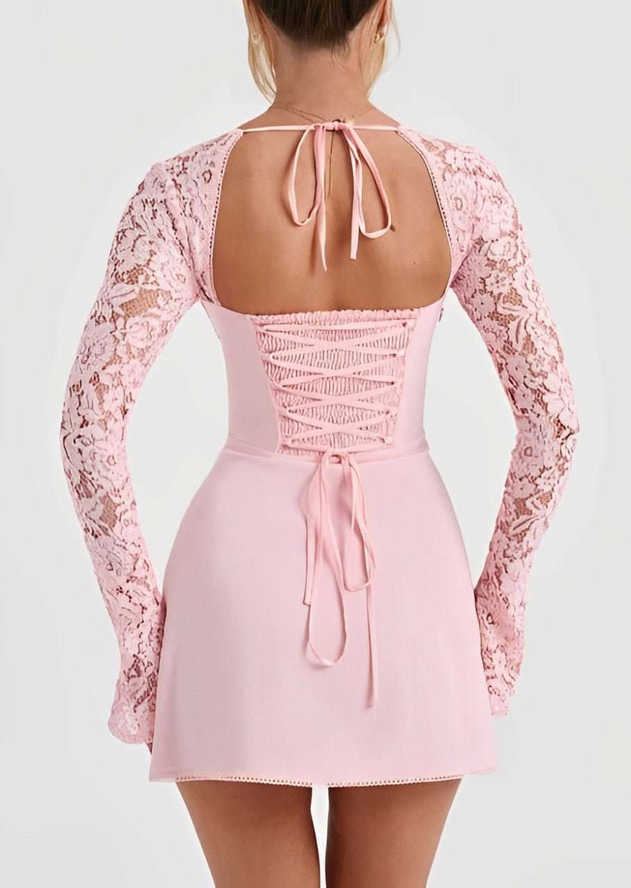 Olivia Elegant Tie - Back Mini Dress