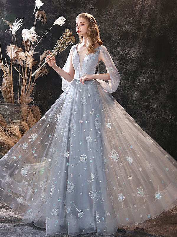 Glamorous Evening Dress A-Line Jewel Neck Lace Floor-Length Lace Formal Dinner Dresses