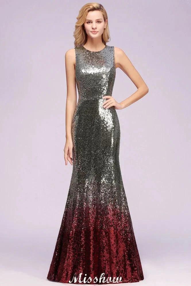 Glamorous Sleeveless Sexy Mermaid Sequins Bridesmaid Dresses by misshow.com