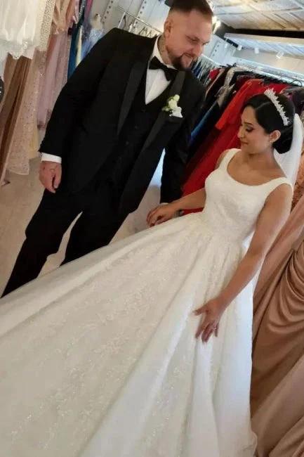Gorgeous A-line Sleeveless Wedding Dresses With Lace (ZD14618)