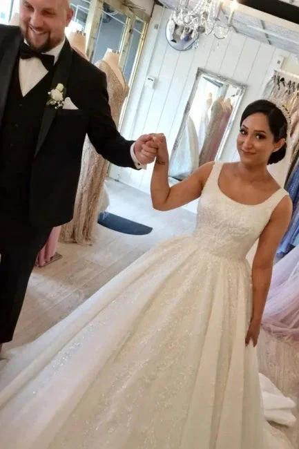 Gorgeous A-line Sleeveless Wedding Dresses With Lace (ZD14618)